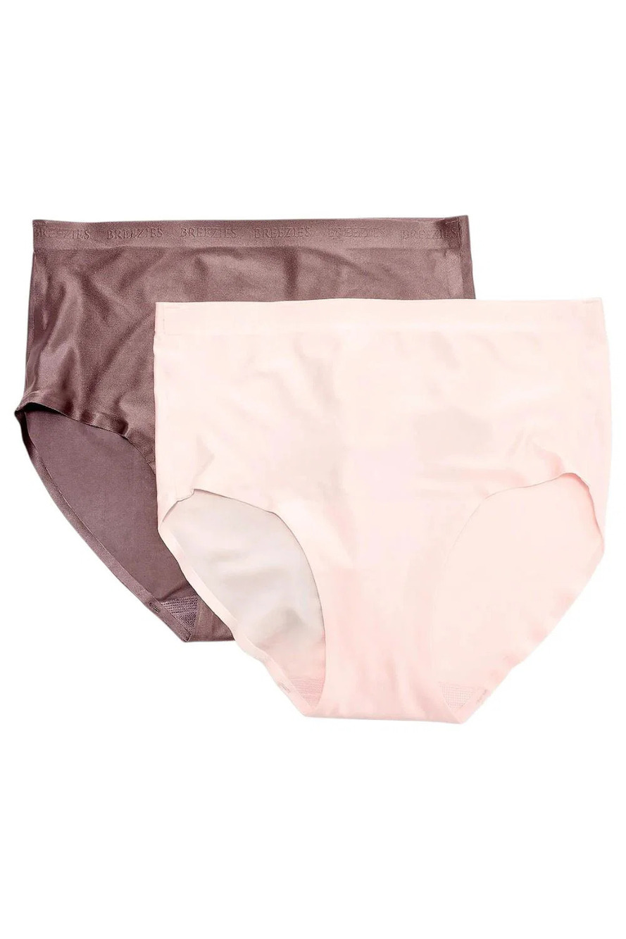 Breezies Women's 2-Piece Invisible Comfort Hi-Cut Panty Neutral - Regular